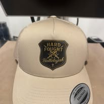 Hard Fought Hallelujah leatherette patch hat