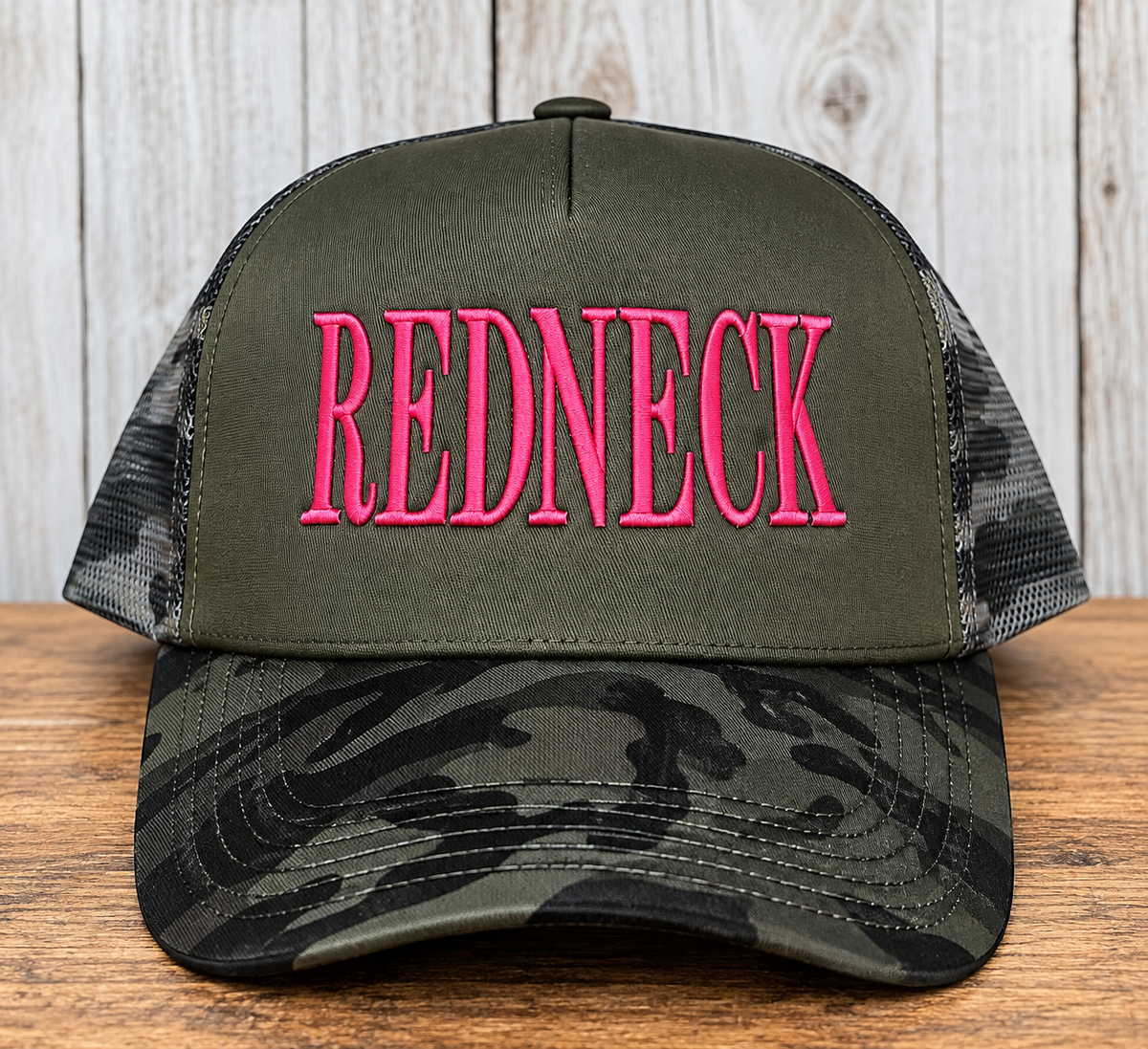 Redneck embroidered camouflage hat